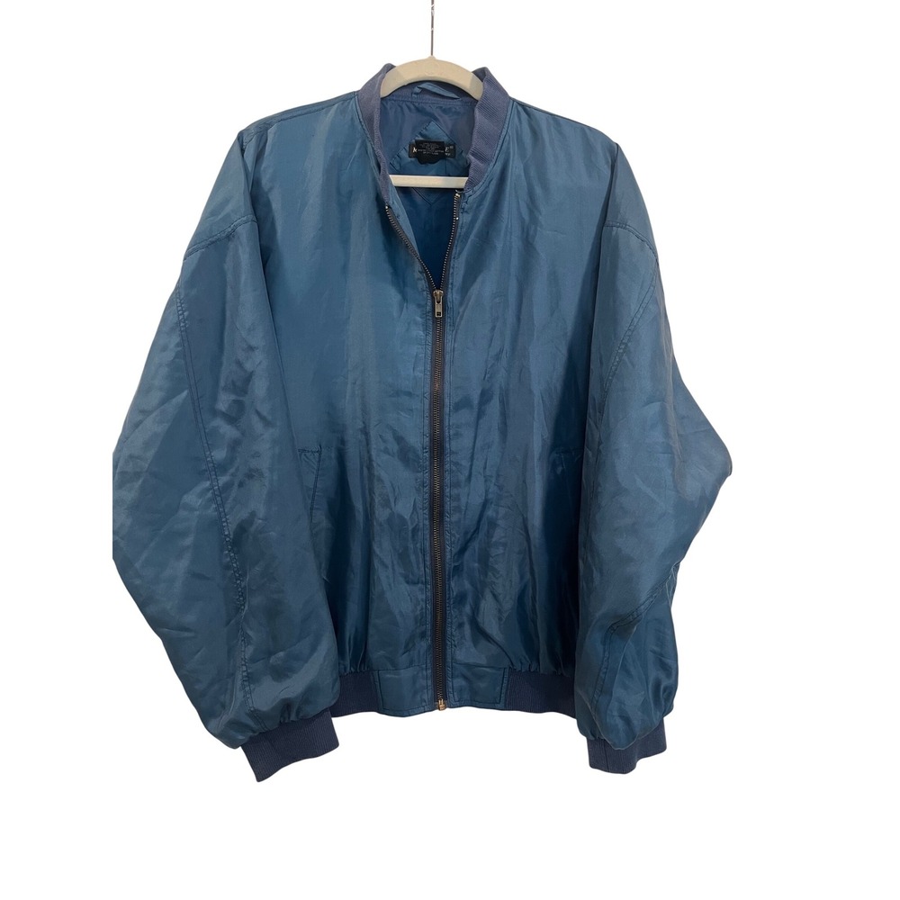 Vintage silk blue‎ large jacket montage